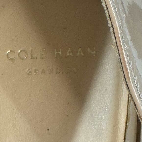 Cole Haan Size 11 Grand Zero Beige Patent Leather Pumps | Classic Stiletto Heels - Picture 2 of 8